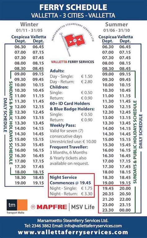 three cities ferry schedule.